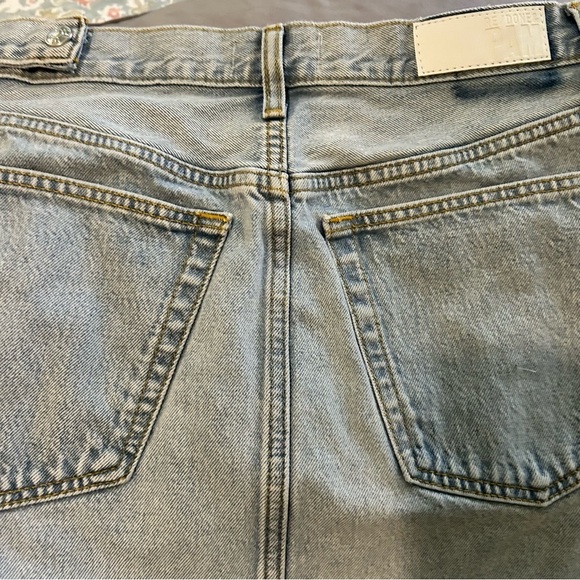 RE/DONE & PAM Mid Rise Wrap Jean Skirt Maliblue Size 27 - Picture 10 of 16
